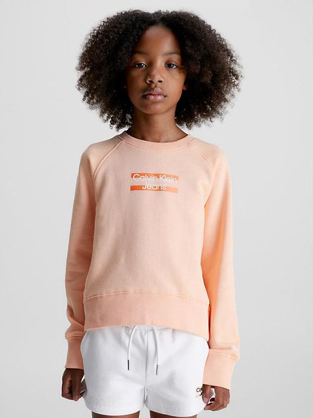 Calvin Klein USA Organic Cotton Logo Girls Sweatshirt Pink 2839640-MH